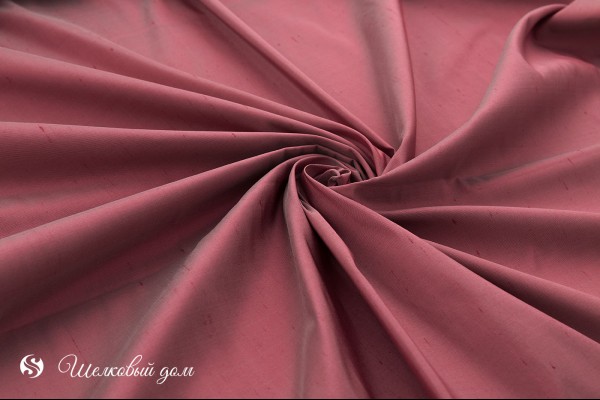 Розовый со светло-серой дымкой натуральный шёлк